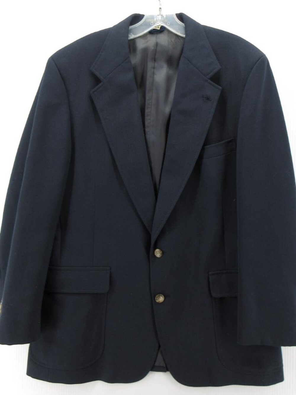 VINTAGE LL Bean Sport Coat 44 Navy Blazer Wool Blend Jacket 90s USA *